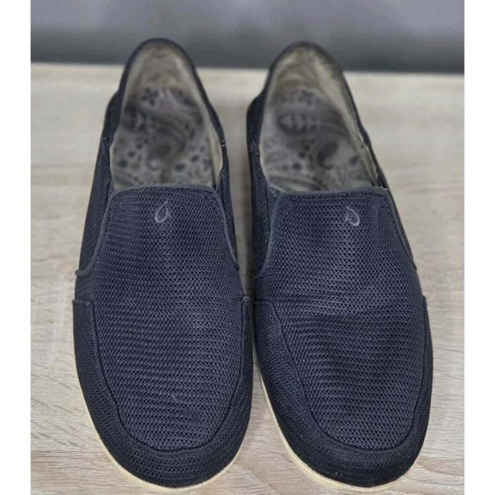 OluKai Navy Blue Mesh Slip On Shoes‎ Women's 9 Drop In Heel Comfort Casual